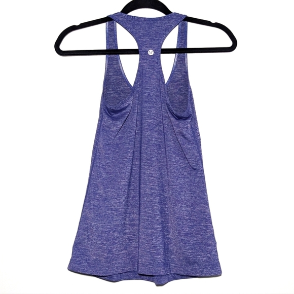 Lululemon Cool Racerback Tank Top Reversible Blue Purple Heathered Size 4 - Picture 3 of 9